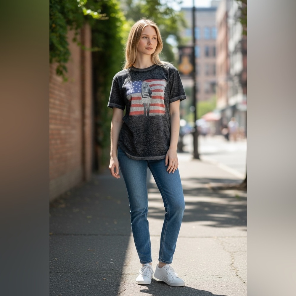 USA Flag Graphic T Shirt